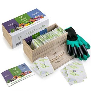 Samenaufzucht Box von Garden Pack – 100 Sorten Blumensamen, Kräutergarten Samen