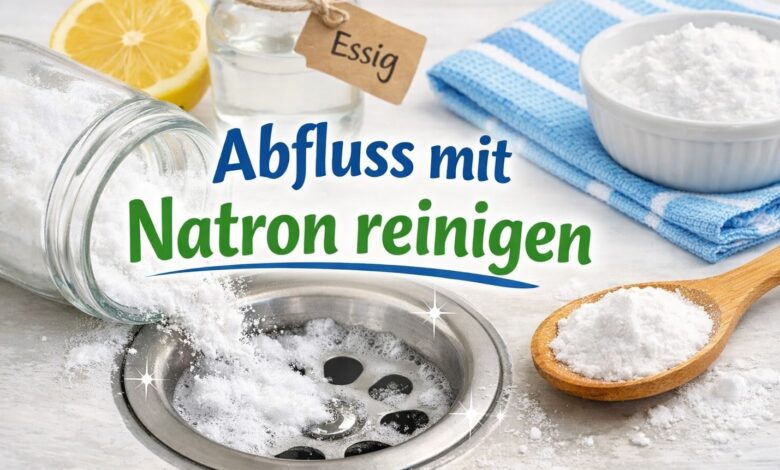 Abfluss mit Natron reinigen [Bild mit Hilfe von KI erstellt]