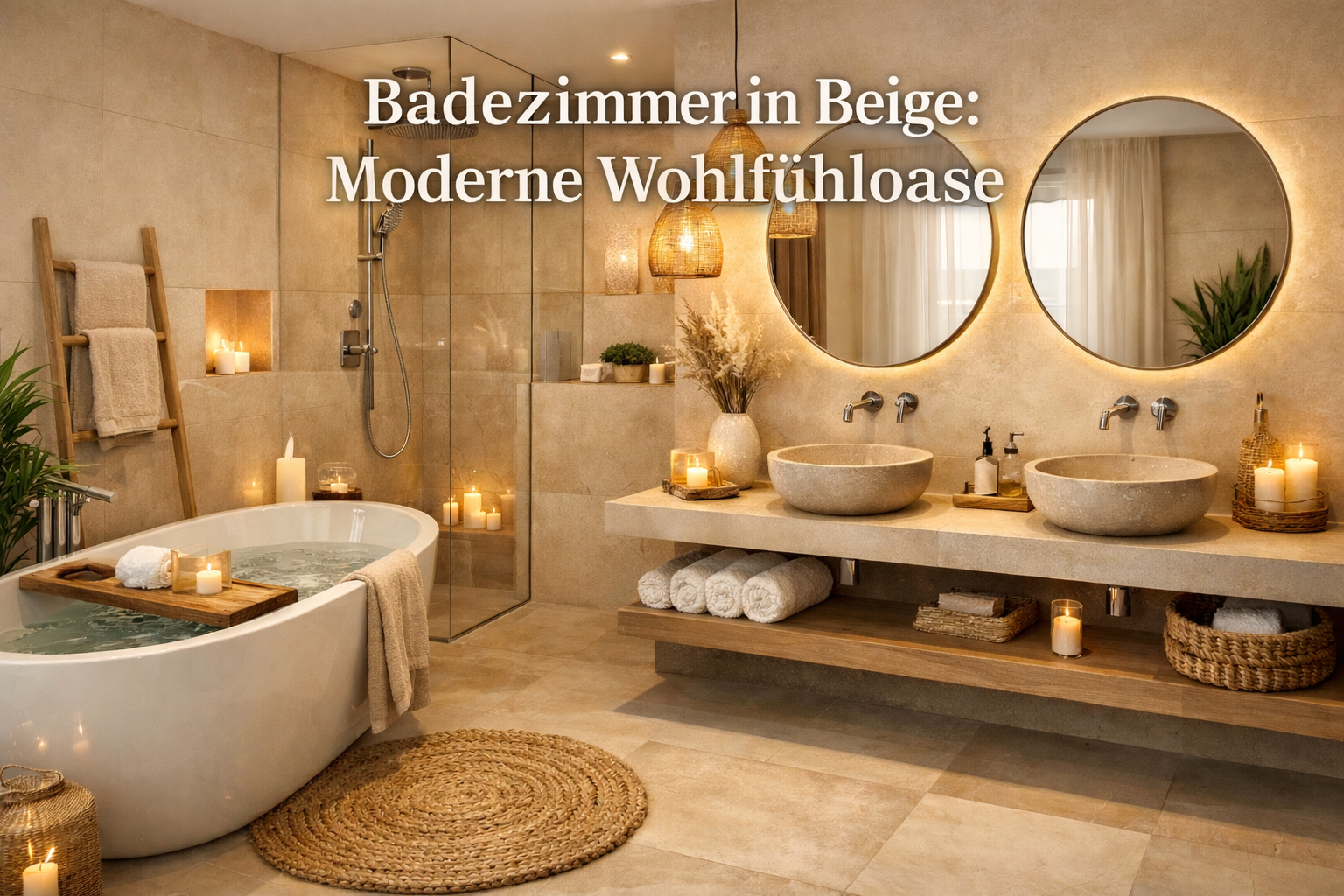 Badezimmer in Beige: Moderne Wohlfühloase