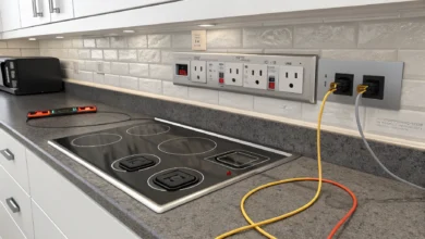 E Herd an eine Steckdose