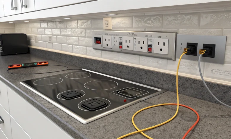 E Herd an eine Steckdose