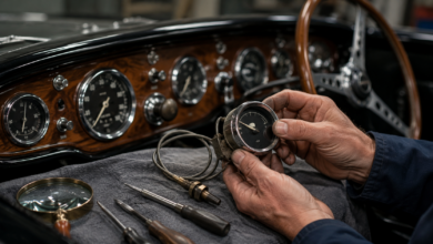 Fernthermometer Reparatur Oldtimer [Bildinhalt mit KI erstellt]