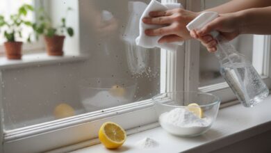 Fliegendreck vom Fenster und Fensterbrett entfernen