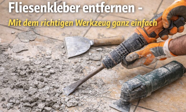 Fliesenkleber entfernen [Bild mit Hilfe von KI erstellt]