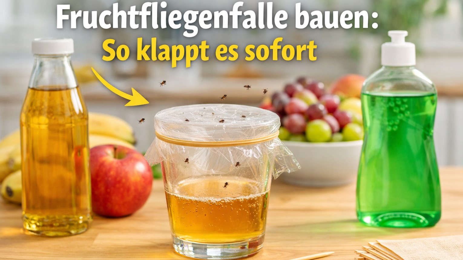 Fruchtfliegenfalle bauen: So klappt es sofort