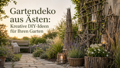 Gartendeko aus Ästen [Bild mit Hilfe von KI erstellt]