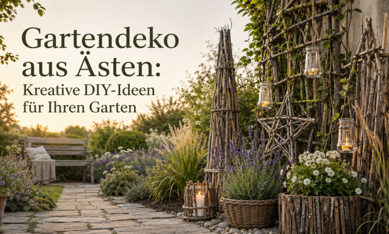 Gartendeko aus Ästen