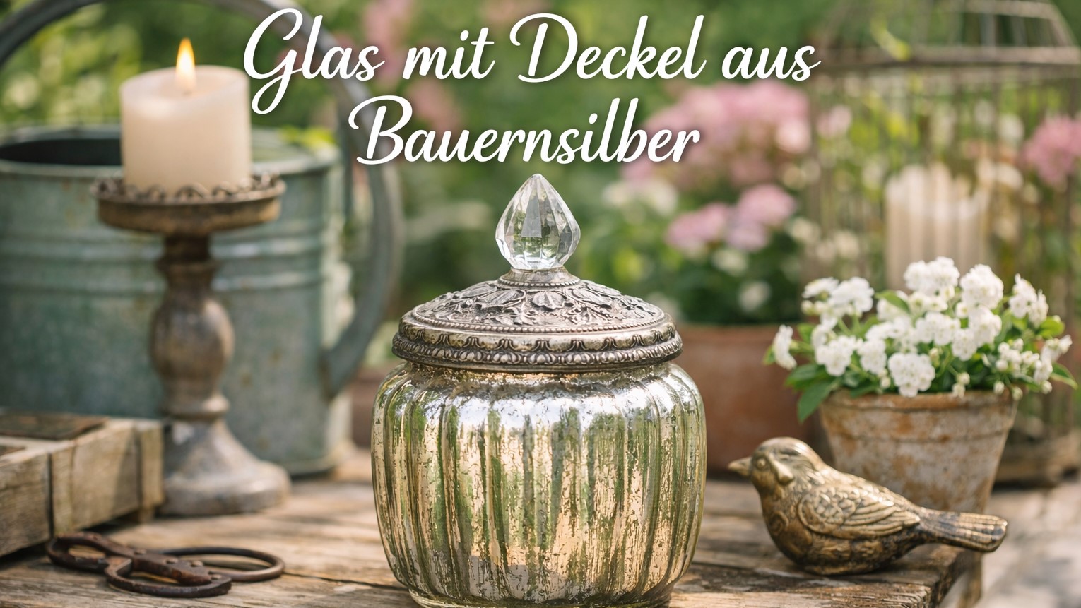 Glas mit Deckel Bauernsilber