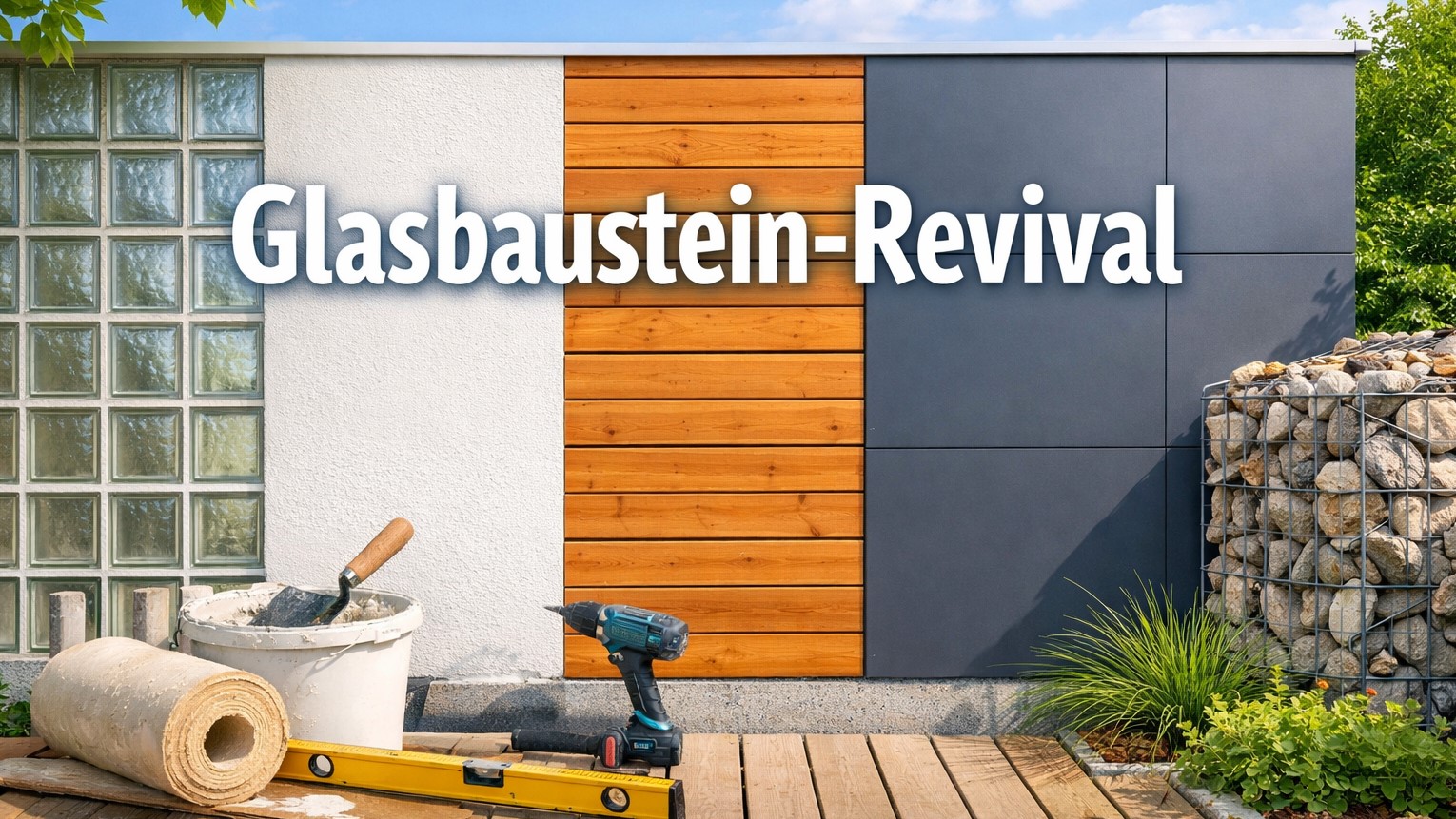 Glasbaustein-Revival: So verkleiden Sie alte Glasbausteine außen, ohne sie mühsam ausbauen zu müssen