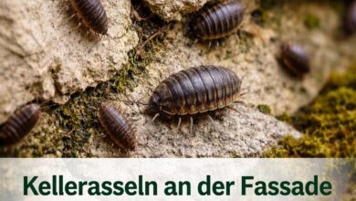 Kellerasseln an der Fassade