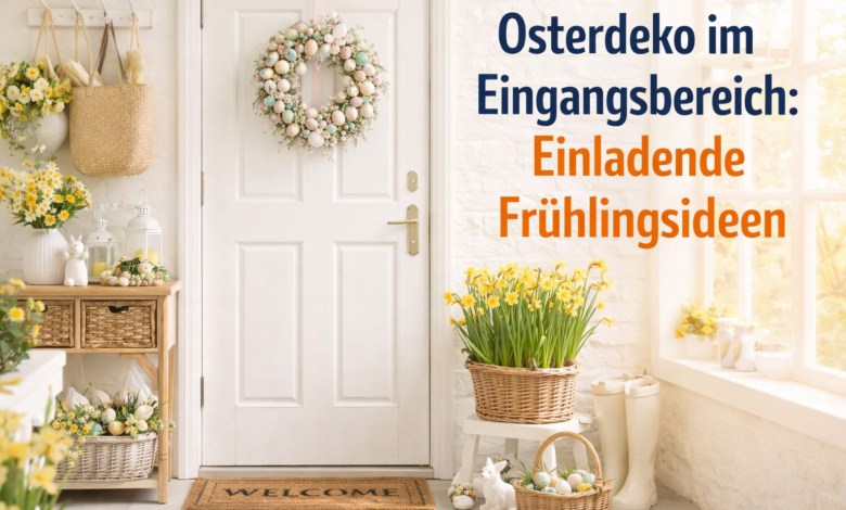 Osterdeko im Eingangsbereich