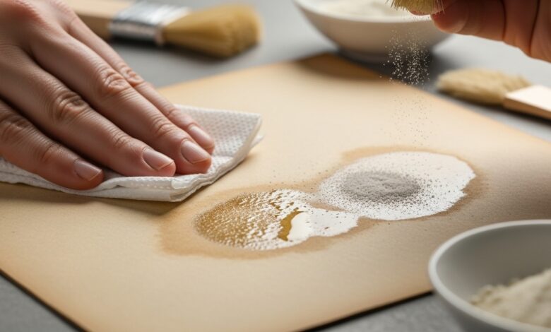 Papier Rettung Fettflecken auf Dokumenten