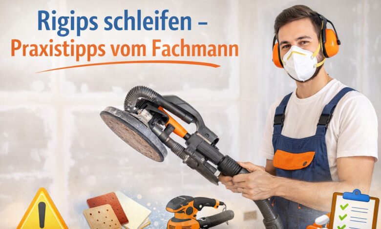 Rigips schleifen Praxistipps [Bild mit Hilfe von KI erstellt]