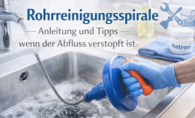 Rohrreinigungsspirale sicher nutzen [Bild mit Hilfe von KI erstellt]
