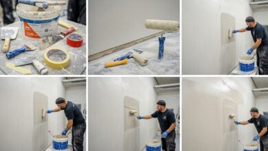 Rollputz Vorbereitung auftragen und streichen