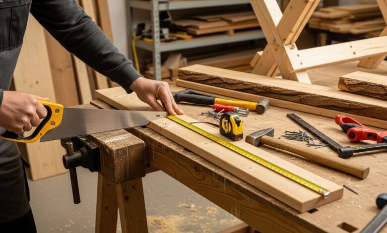 Saegebock selber bauen [Bild mit Hilfe von KI erstellt]