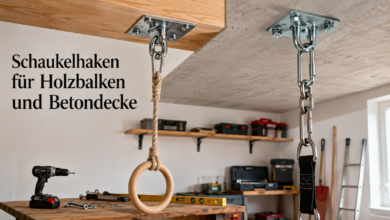 Schaukelhaken für Holzbalken und Betondecke
