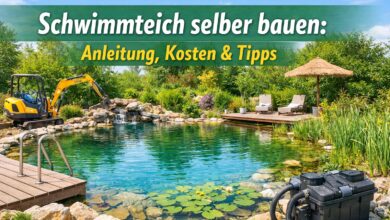 Schwimmteich selber bauen [Bild mit Hilfe von KI erstellt]