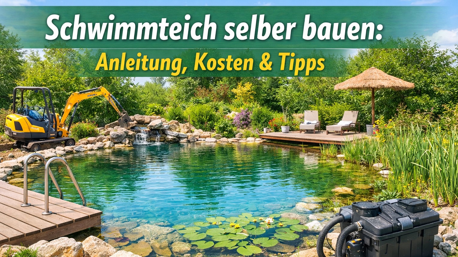 Schwimmteich selber bauen: Anleitung, Kosten & Tipps