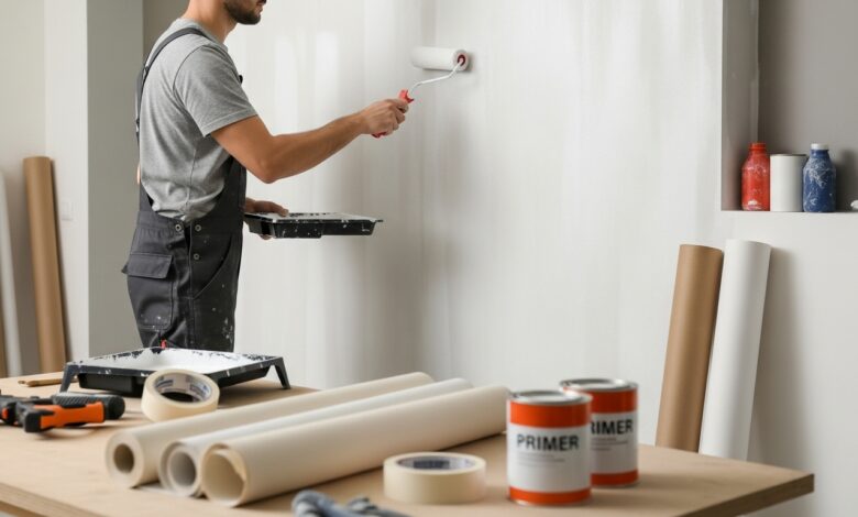 Sollte man die Wand grundieren vor dem Tapezieren [Bild mit Hilfe von KI erstellt]