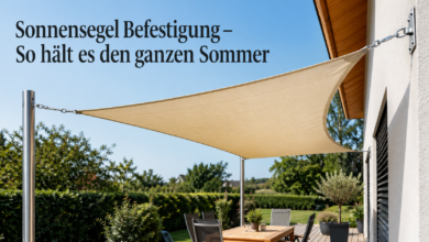 Sonnensegel Befestigung [Bild mit Hilfe von KI erstellt]
