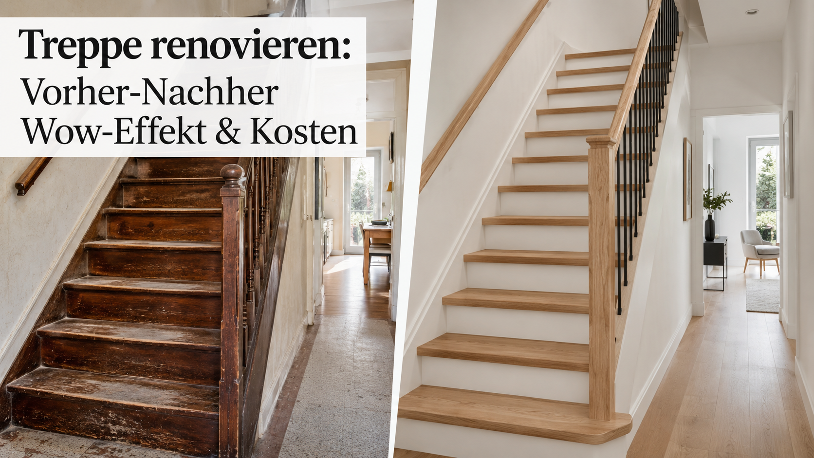 Treppe renovieren: Vorher-Nachher Wow-Effekt & Kosten