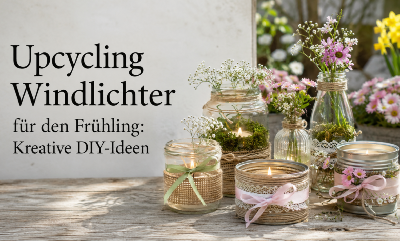 Upcycling Windlichter [Bild mit Hilfe von KI erstellt]