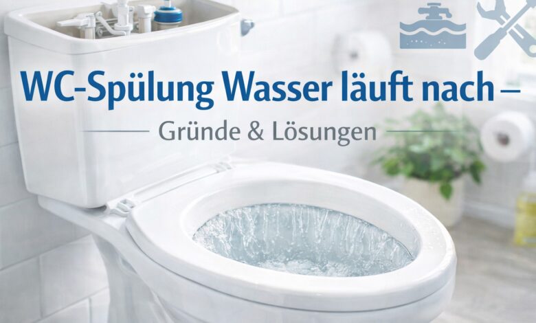 WC Spuelung Wasser laeuft nach Gruende und Loesungen [Bild mit Hilfe von KI erstellt]
