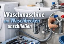Waschmaschine am Waschbecken anschliessen