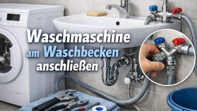Waschmaschine am Waschbecken anschliessen