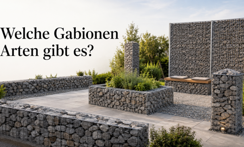 Welche Gabionen Arten gibt es [Bild mit Hilfe von KI erstellt]