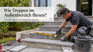 Wie Treppen im Aussenbereich fliesen