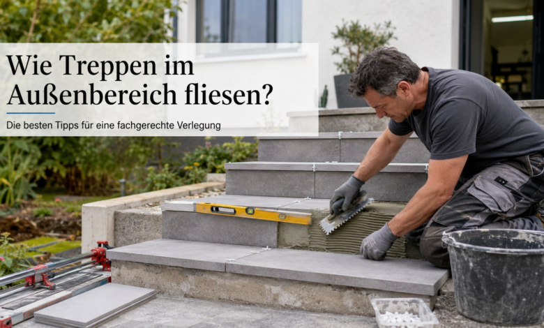 Wie Treppen im Aussenbereich fliesen [Bild mit Hilfe von KI erstellt]
