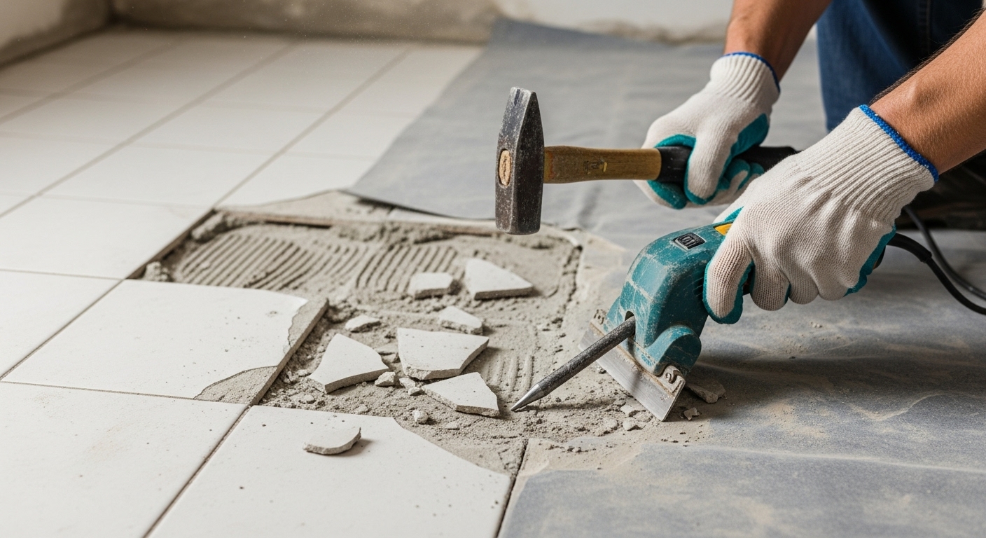 Wie alte Fliesen entfernen