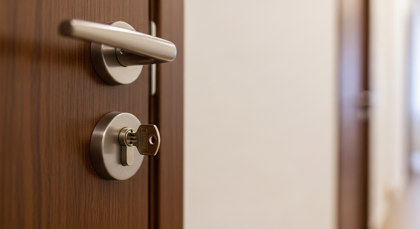 Zugefallene Tür öffnen, aber Schlüssel steckt von innen?