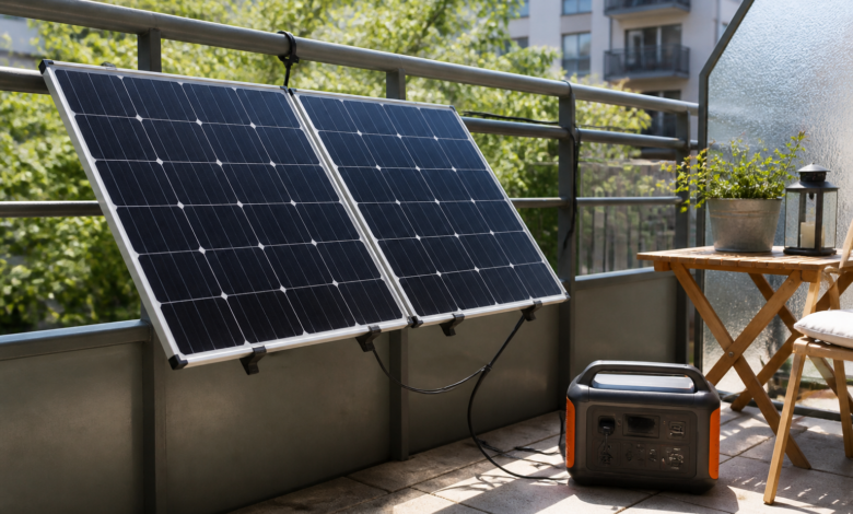 Balkonkraftwerk mit Solargenerator: sinnvoll, erlaubt und wann es sich lohnt – [Bild mit Hilfe von KI erstellt]