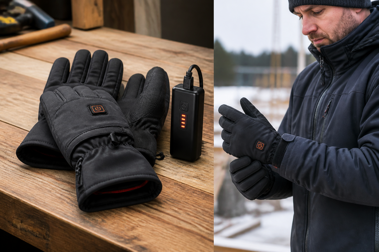 Beheizbare Handschuhe für Arbeit und Sport [Bild mit Hilfe von KI erstellt]