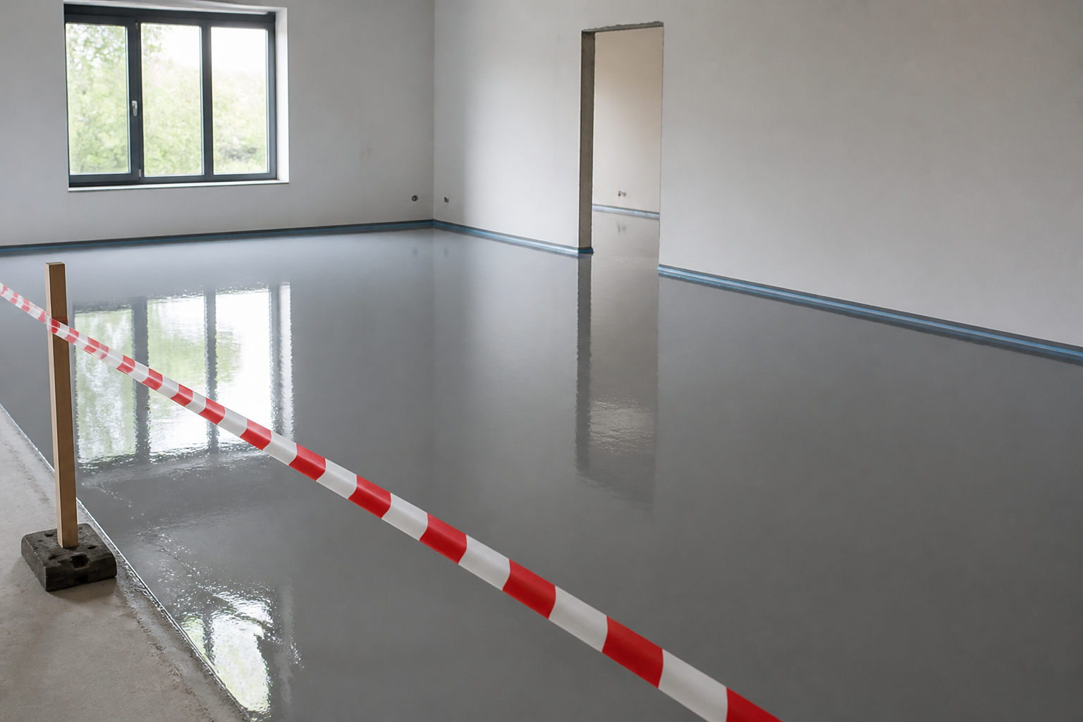 Epoxidharzboden Aushärtung & Begehbarkeit [Bild mit Hilfe von KI erstellt]