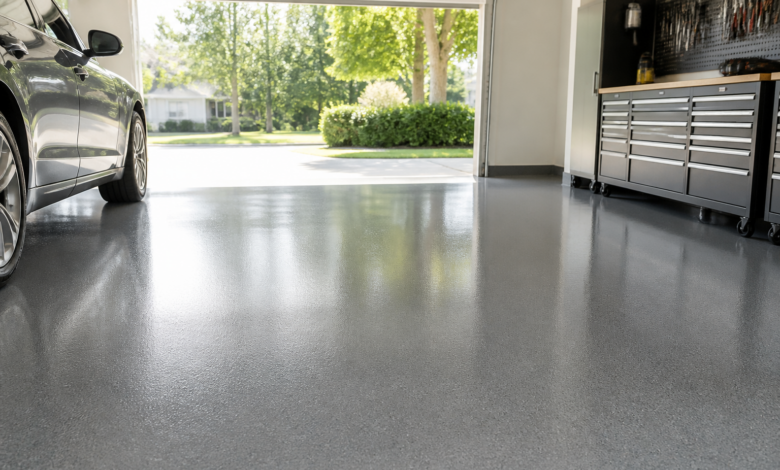 Epoxidharzboden für die Garage – [Bild mit Hilfe von KI erstellt]