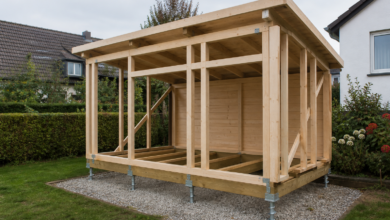 Gartenhaus Fundament ohne Beton: Bausatz, Aufbau und Grenzen – [Bild mit Hilfe von KI erstellt]