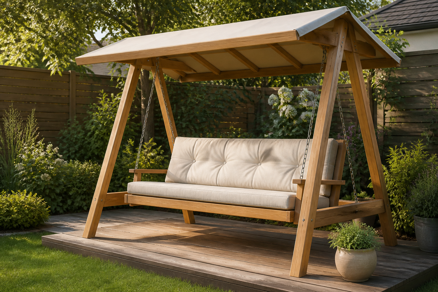 STYLISCHE Hollywoodschaukel selber bauen – DO IT YOURSELF [Bild mit Hilfe von KI erstellt]
