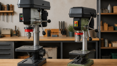 Bosch gegen Parkside – Tischbohrmaschine Vergleich – [Bild mit Hilfe von KI erstellt]